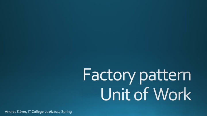 factory pattern unit of work
