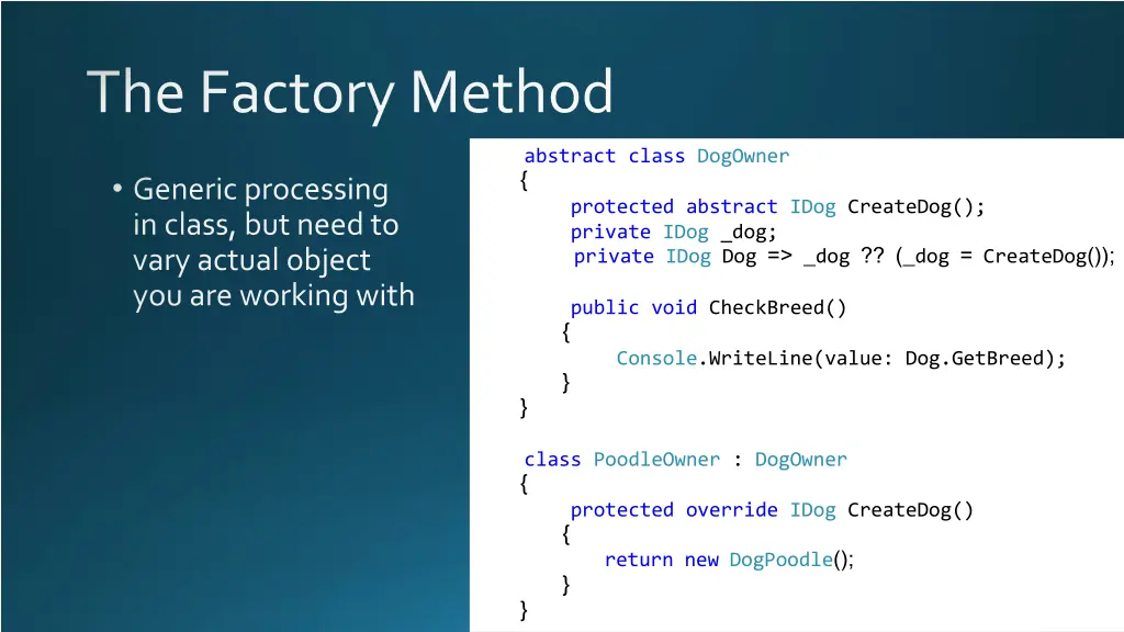 the factory method