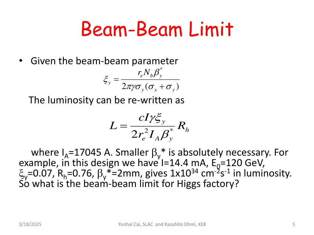 beam beam limit