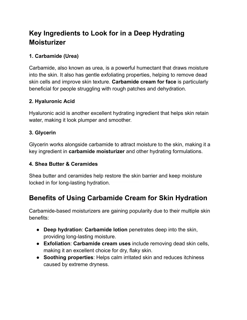 key ingredients to look for in a deep hydrating