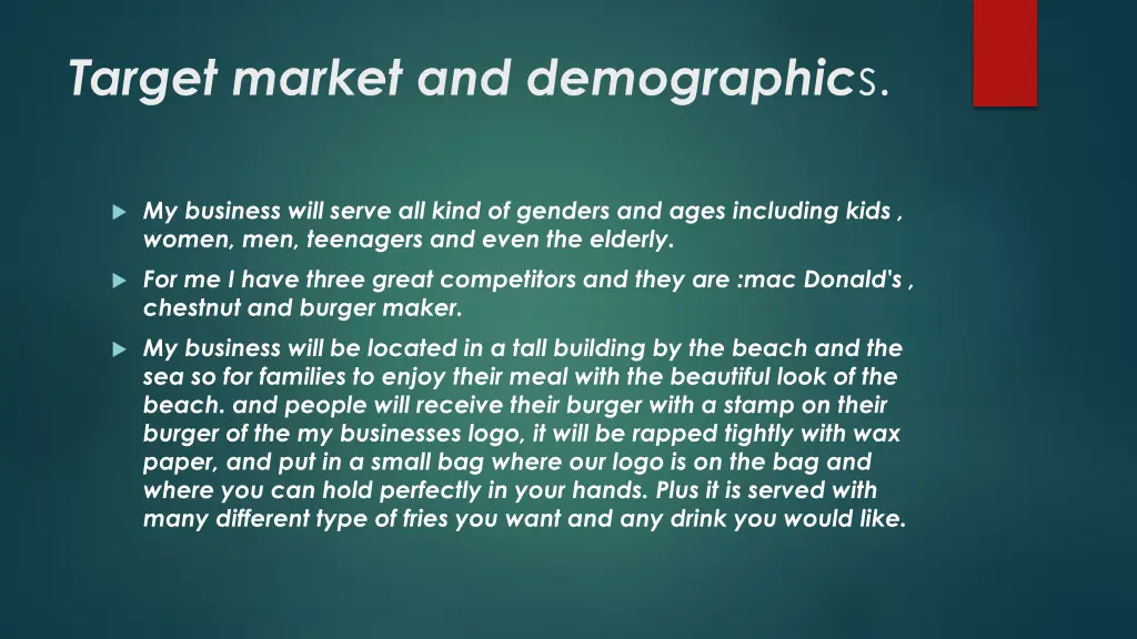 target market and demographic s
