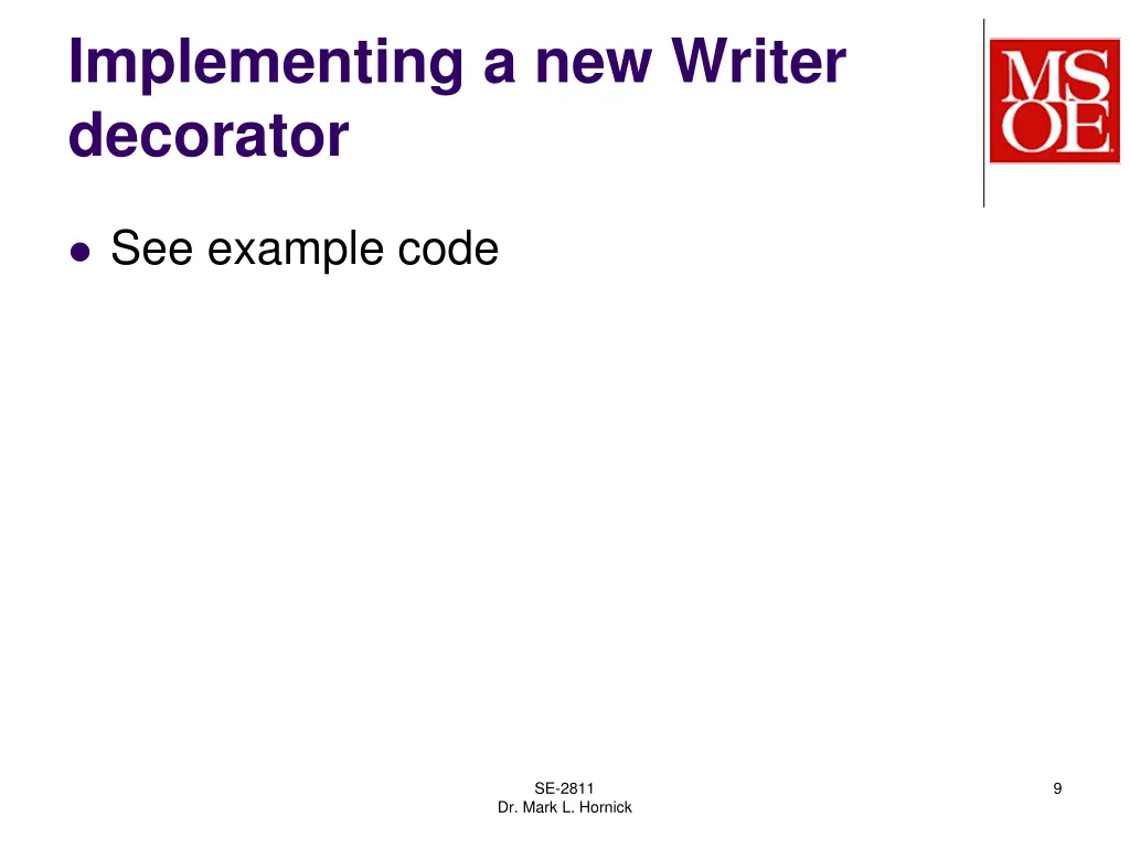 implementing a new writer decorator