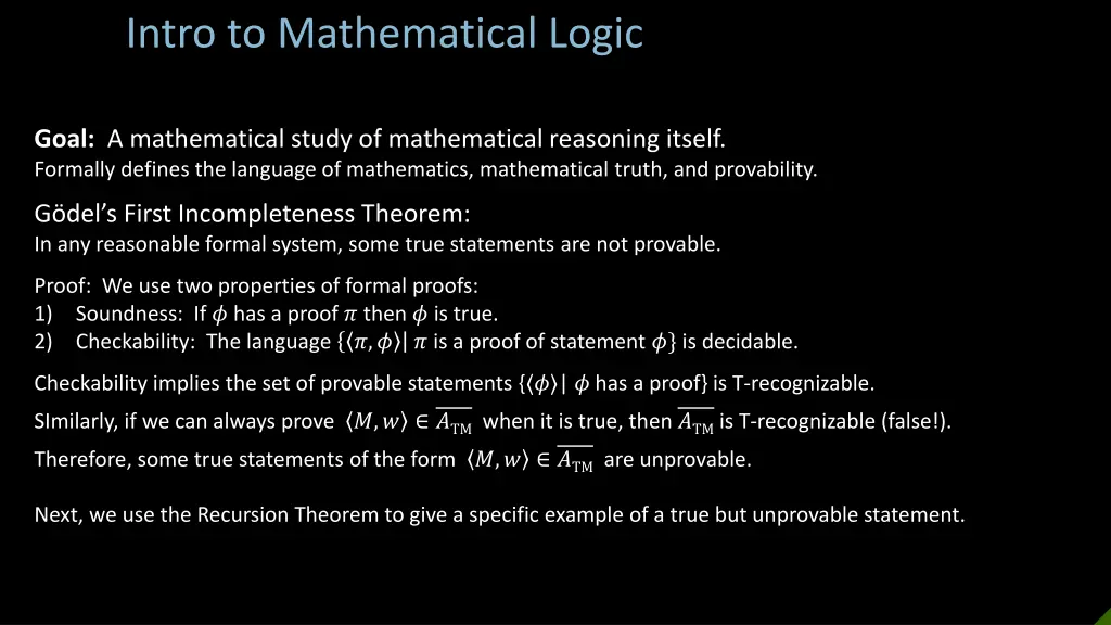 intro to mathematical logic