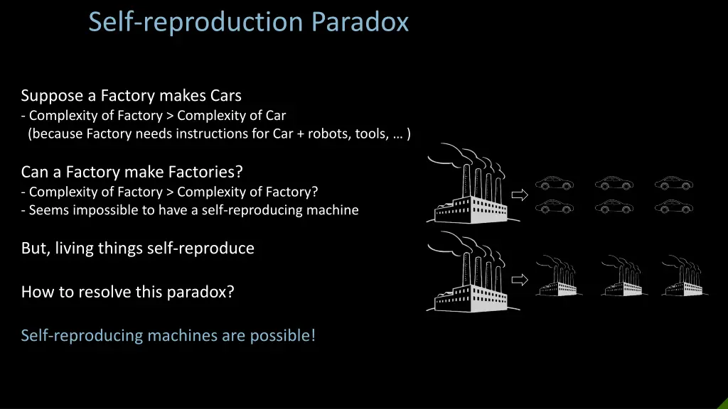 self reproduction paradox