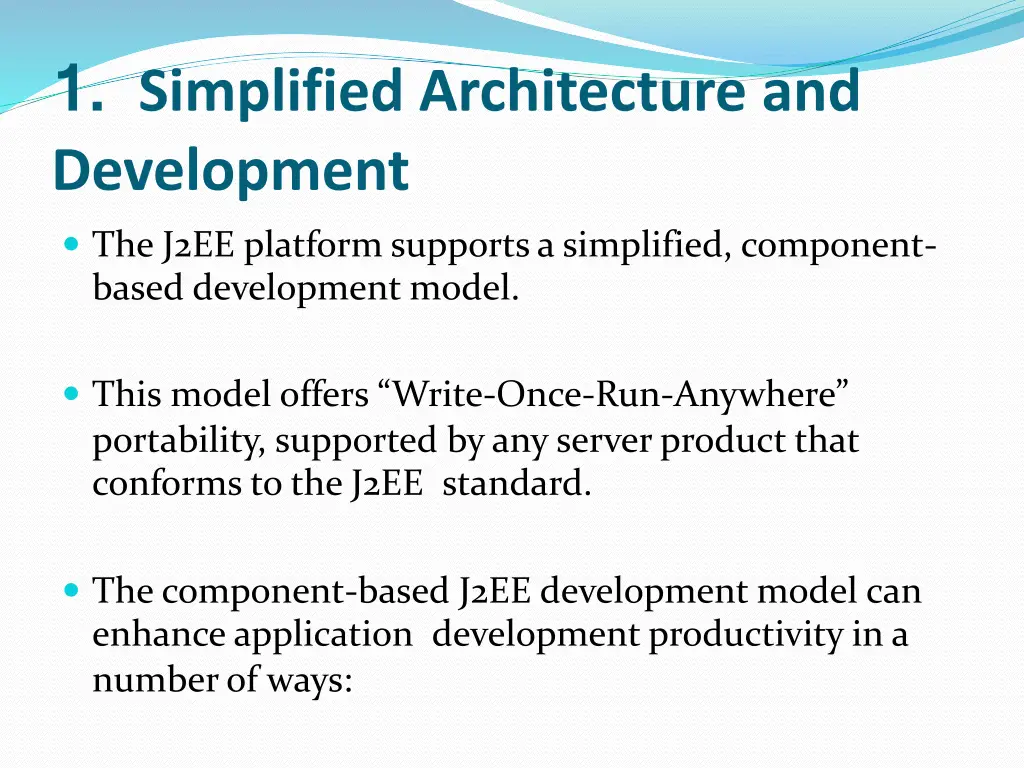 1 simplified architecture and development