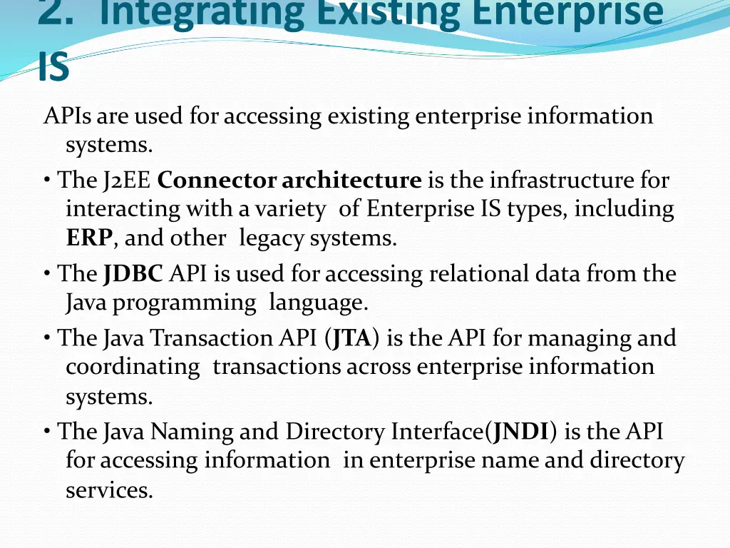 2 integrating existing enterprise is