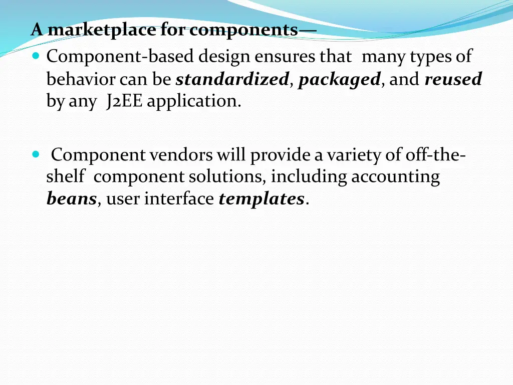 a marketplace for components component based