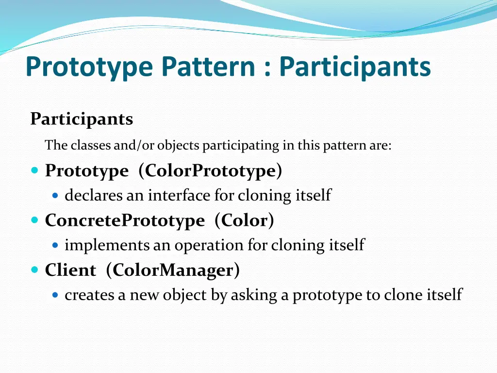 prototype pattern participants