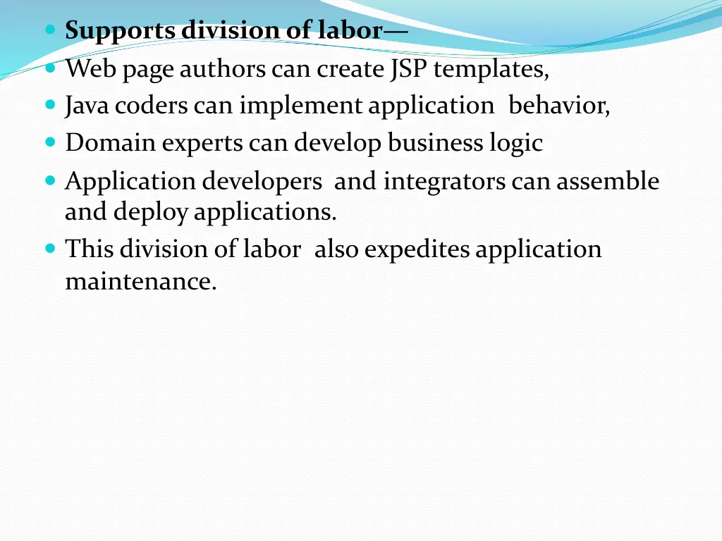 supports division of labor web page authors