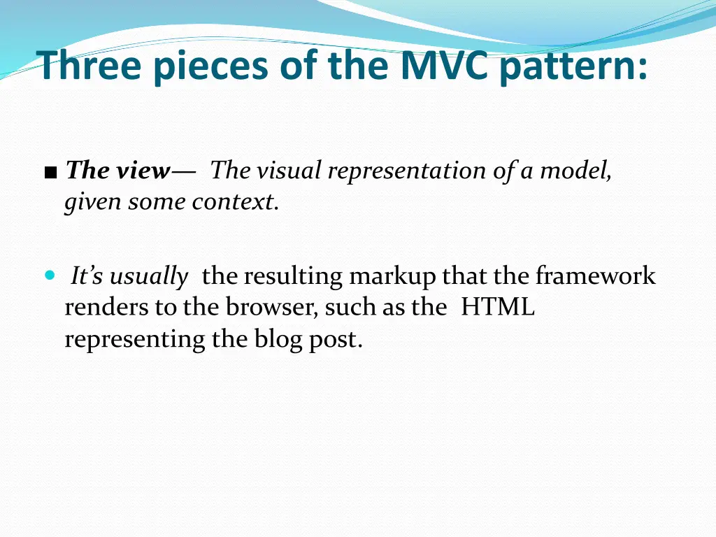 three pieces of the mvc pattern 1