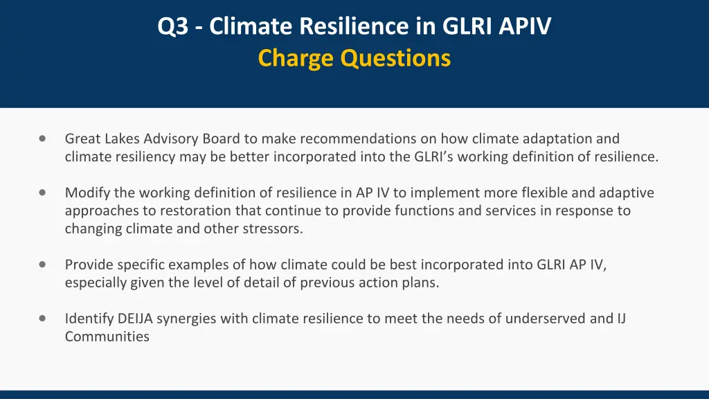 q3 climate resilience in glri apiv charge