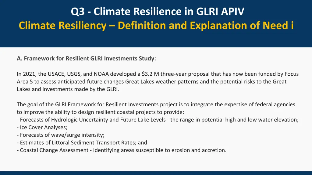 q3 climate resilience in glri apiv climate