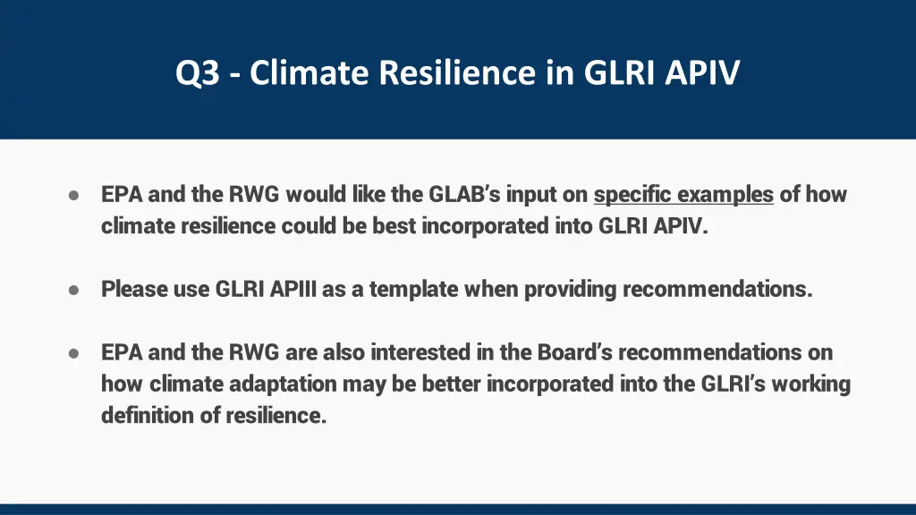 q3 climate resilience in glri apiv