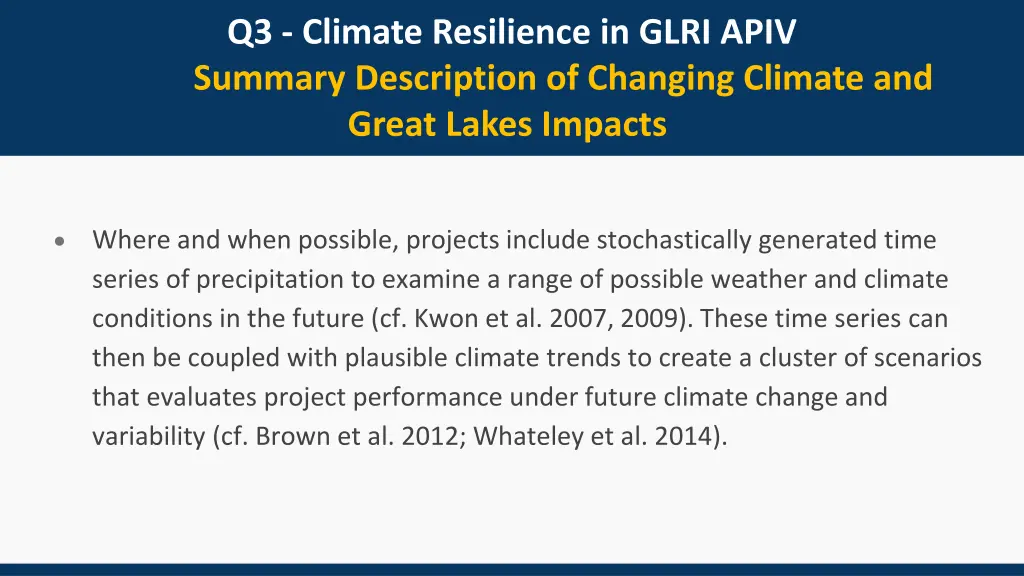 q3 climate resilience in glri apiv summary