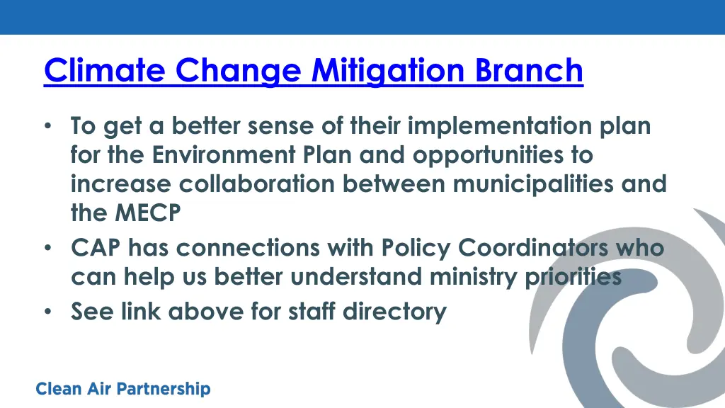 climate change mitigation branch