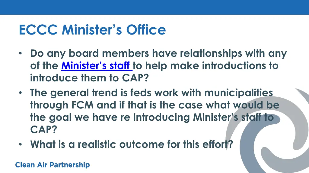 eccc minister s office