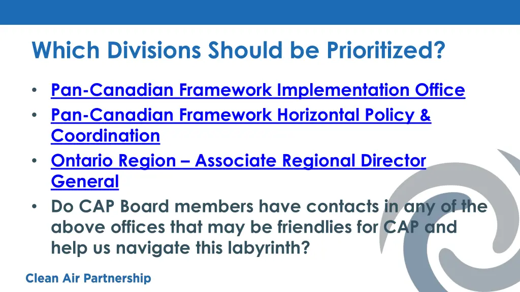 which divisions should be prioritized