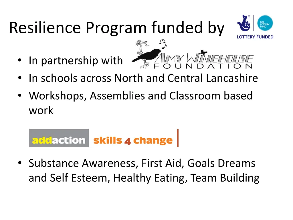 resilience program funded by