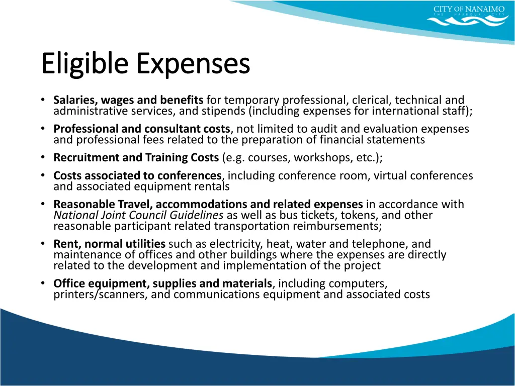 eligible expenses eligible expenses