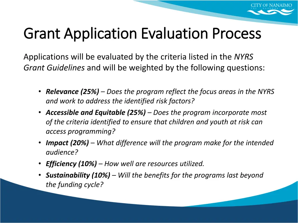 grant application evaluation process grant 1