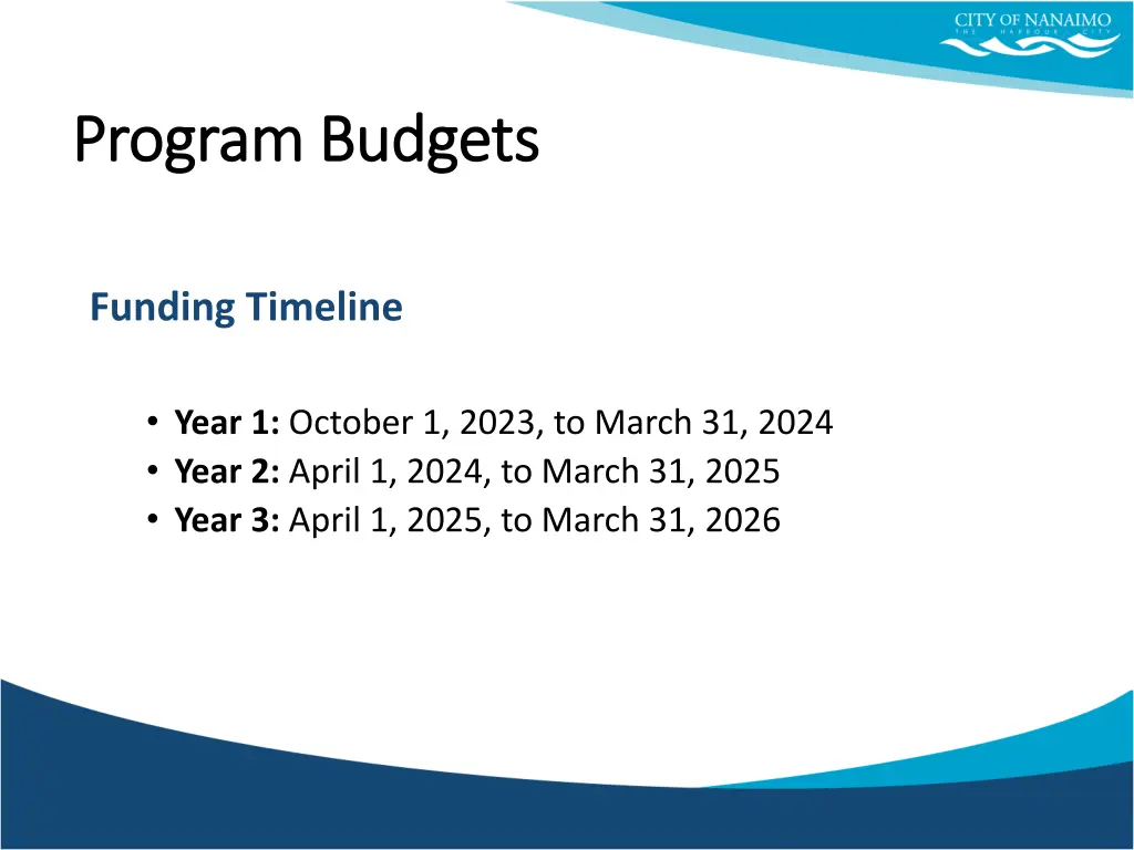 program budgets program budgets