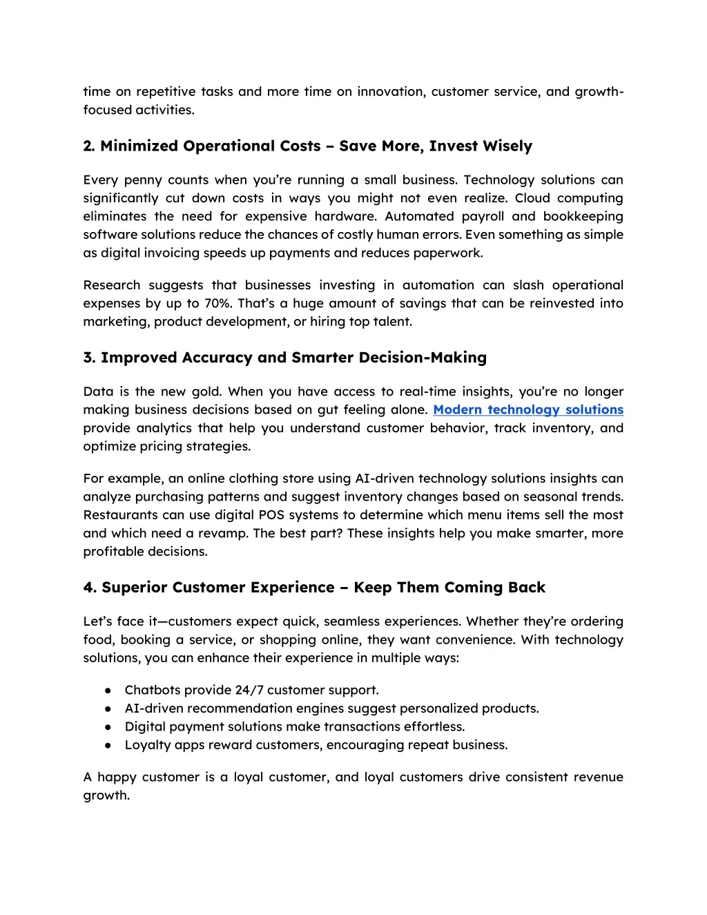 time on repetitive tasks and more time