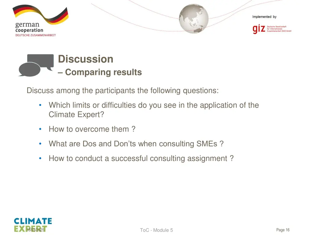 discussion comparing results