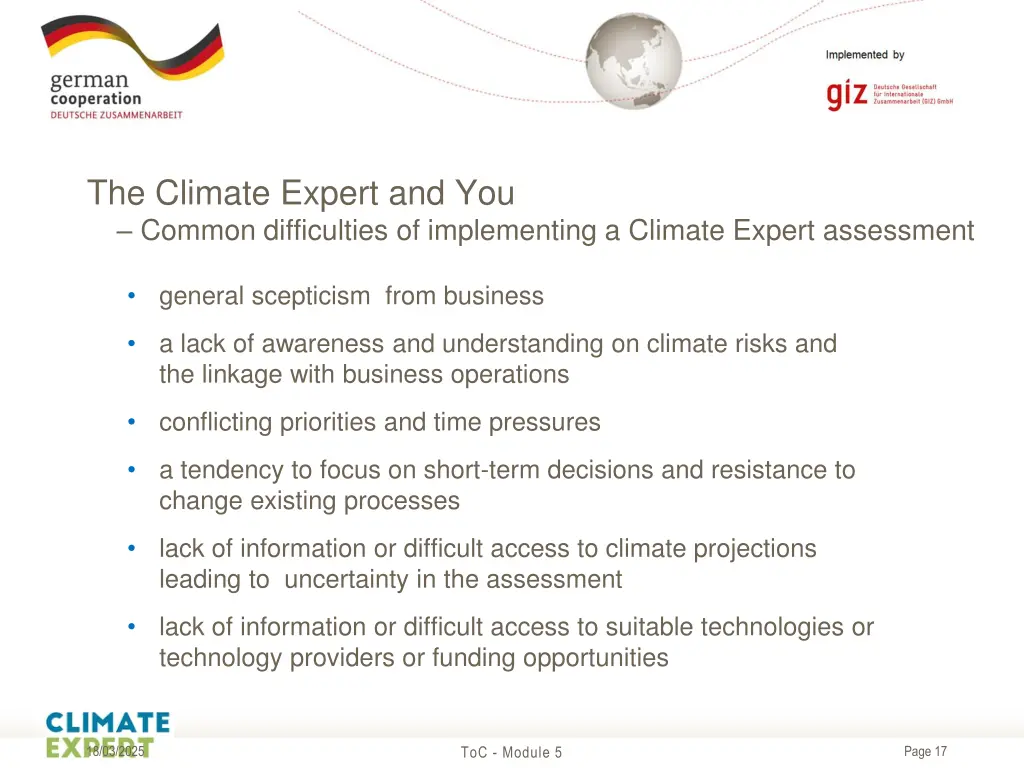 the climate expert and you common difficulties