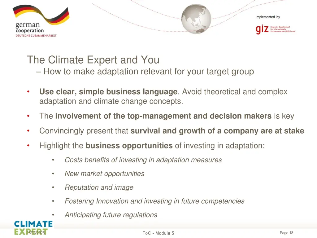 the climate expert and you how to make adaptation