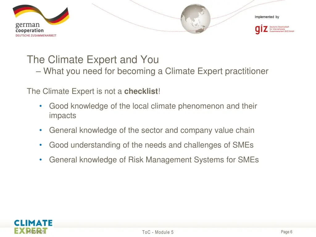 the climate expert and you what you need