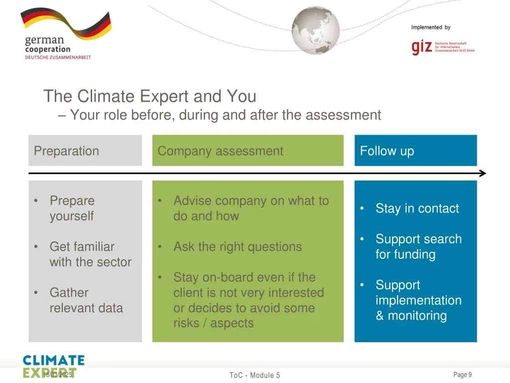 the climate expert and you your role before