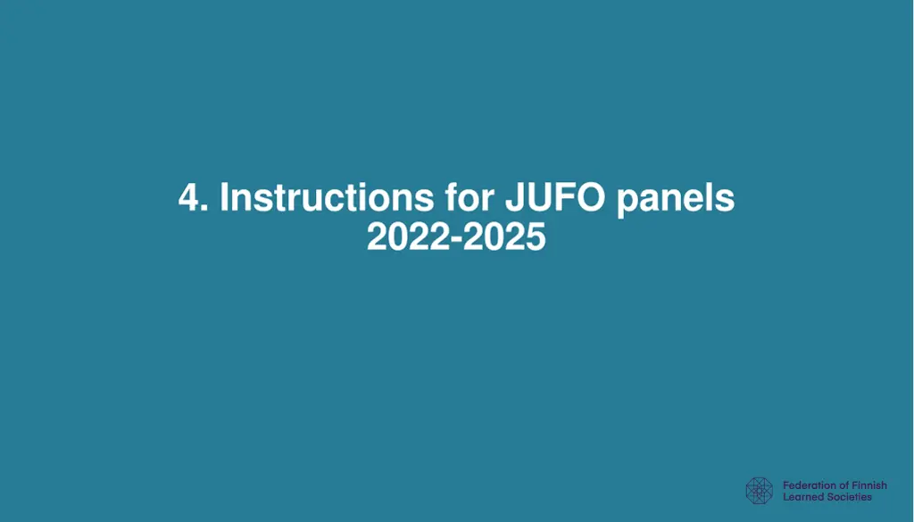 4 instructions for jufo panels 2022 2025