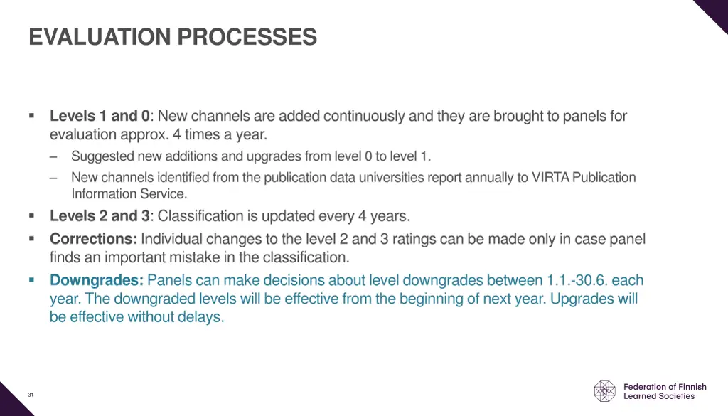 evaluation processes