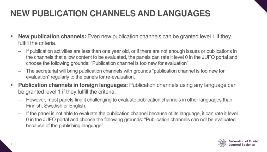 new publication channels and languages