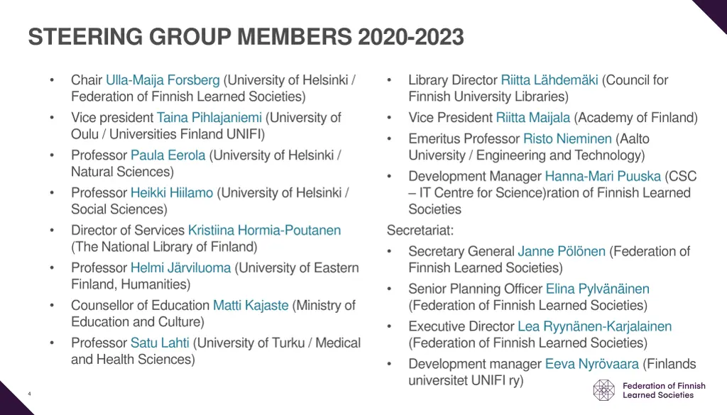 steering group members 2020 2023