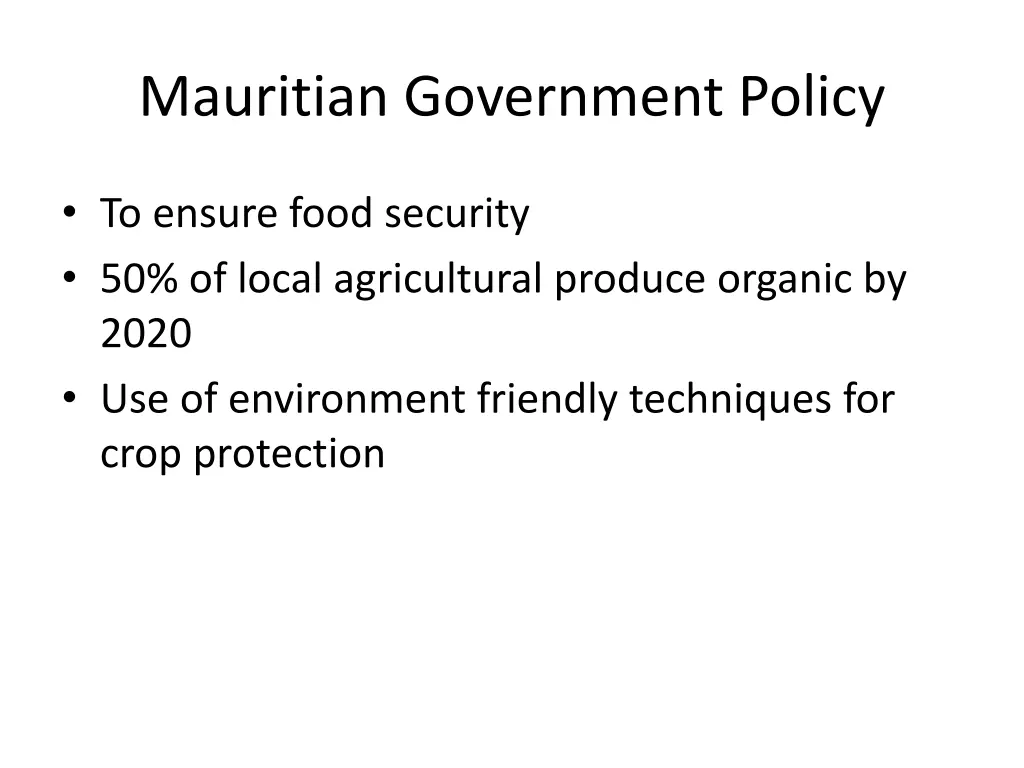mauritian government policy