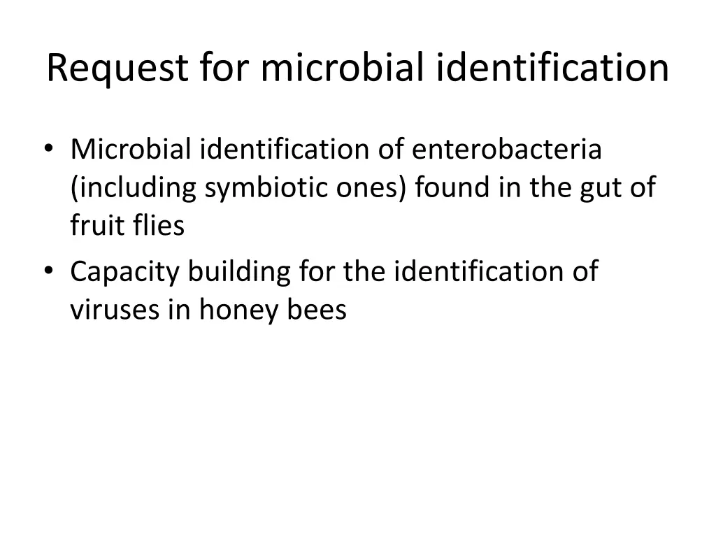 request for microbial identification