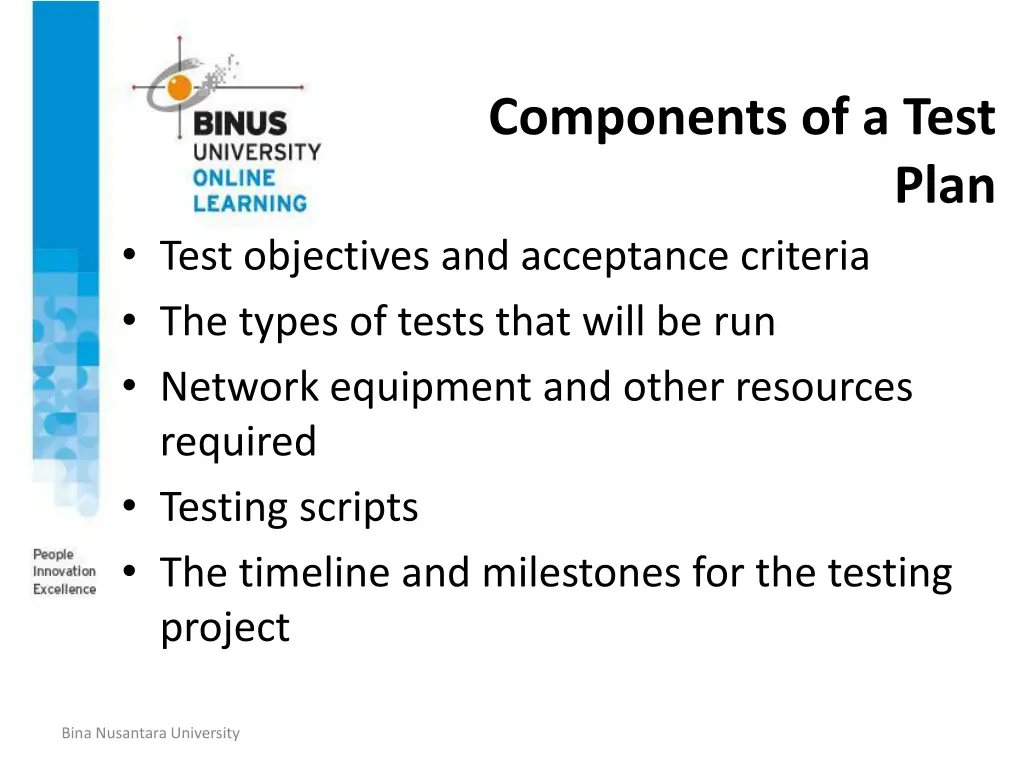 components of a test