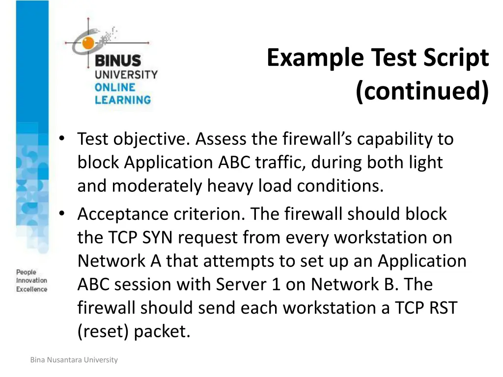 example test script continued