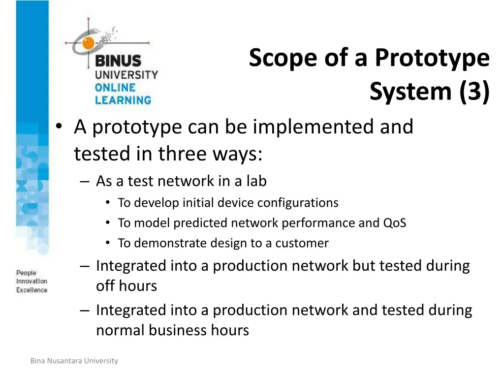 scope of a prototype system 3