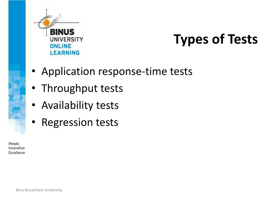 types of tests