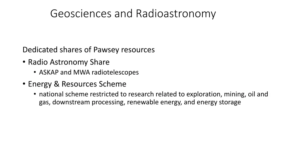 geosciences and radioastronomy