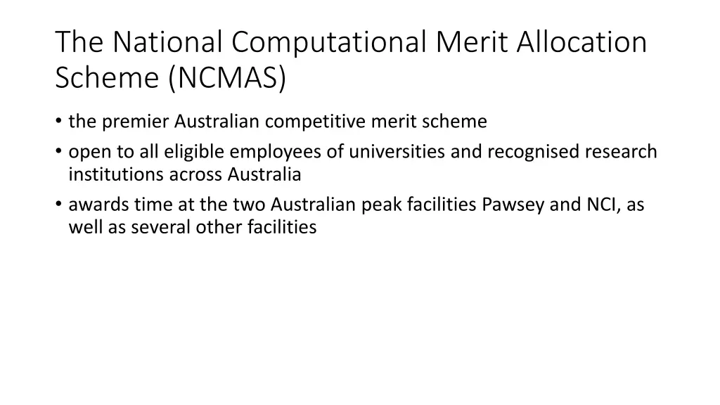 the national computational merit allocation
