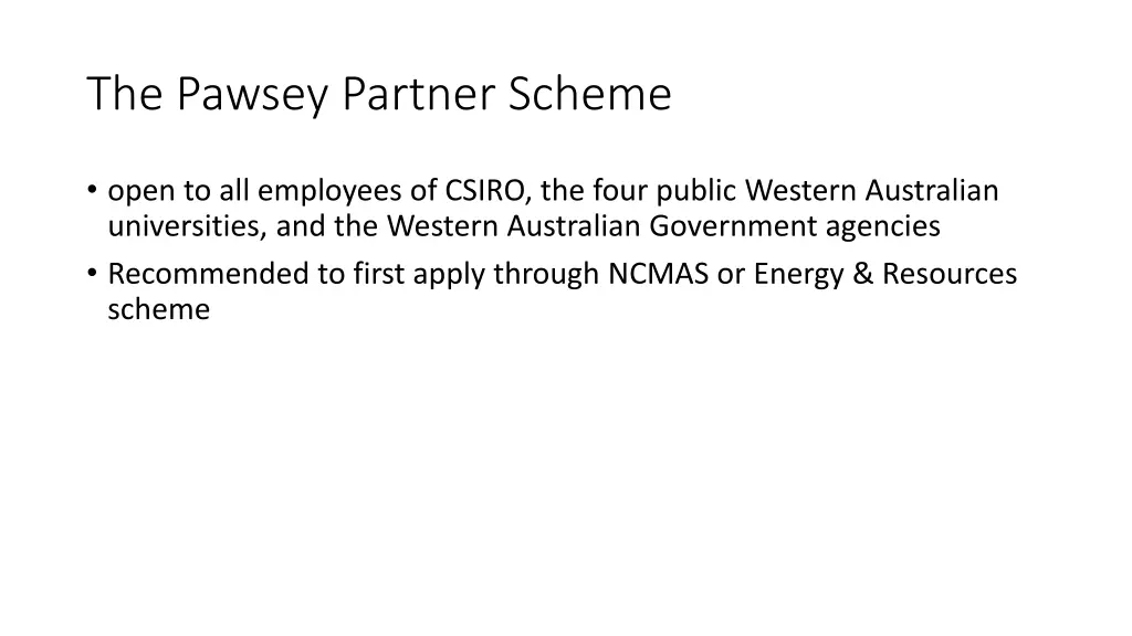 the pawsey partner scheme