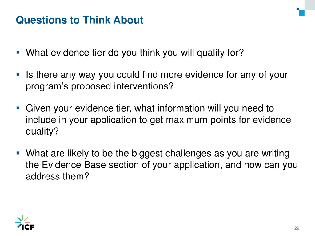 questions to think about