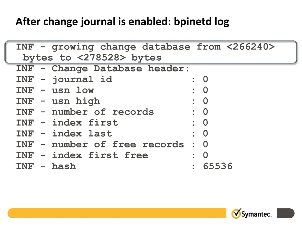 after change journal is enabled bpinetd log