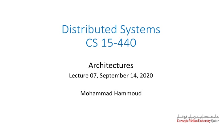 distributed systems cs 15 440