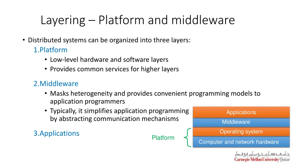 layering platform and middleware