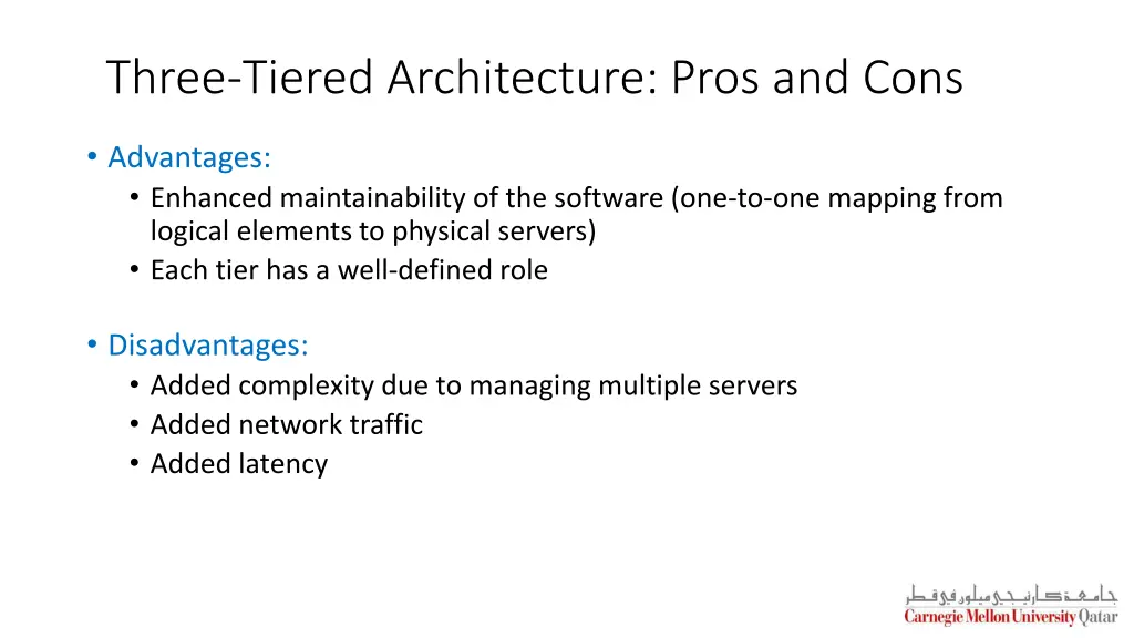 three tiered architecture pros and cons