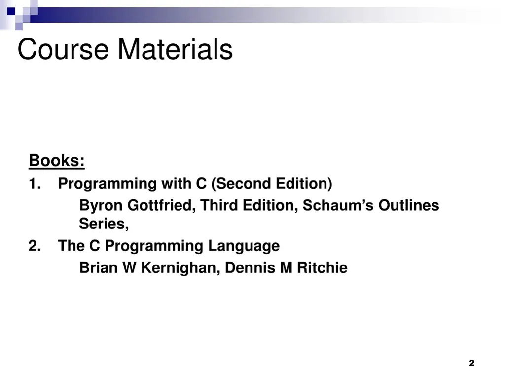 course materials